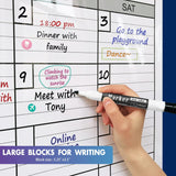 Dry Erase Two Month Laminated jumbo Wall Calendar, 38" x 50", Huge bimonthly Vertical Laminated Erasable White Board, Giant 60 day Family Whiteboard Schedule Planner, Large Multi Month Reusable Poster