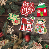 New Style No.9 Christmas Gift Tags tie on with string 60 Count (15 Assorted Glitter, Foil, printed designs for DIY Xmas Present Wrap and Label Package Name Card)