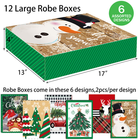12 Kraft Extra Large Gift Wrap Boxes Bulk with Lids, 12 Tissue paper a –  Party Funny