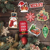 New Style No.6 Christmas Gift Tags tie on with string 60 Count (15 Assorted Glitter, Foil, printed designs for DIY Xmas Present Wrap and Label Package Name Card)