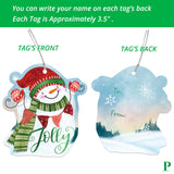 New Style No.7 Christmas Gift Tags tie on with string 60 Count (15 Assorted Glitter, Foil, printed designs for DIY Xmas Present Wrap and Label Package Name Card)