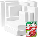 24 White large Gift Wrap Boxes bulk with Lids and 80 Count Foil Christmas Tag Stickers for wrapping Clothes (Robes,Sweaters, Coats, Shirts) and Xmas Holiday Present