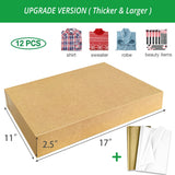 12 Kraft Large Gift Wrap Boxes Bulk with Lids, 12 tissue paper and 80 Count Foil Christmas Tag Stickers for wrapping oversized Clothing (Robes,Sweater, Coat,Shirts) and xmas Holiday Present