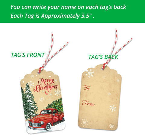 Christmas Gift Name Tags 60 Count with Untied String -15 Assorted Foil –  Party Funny