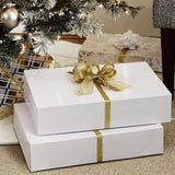 16 White Gift Wrap Boxes with Lids for wrapping Large Clothes and 80 Count Foil Christmas Tag Stickers (Assorted size for wrapping Robes,Sweater, Coat Shirts and Clothes xmas Holiday Present)