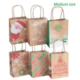 24 Kraft Christmas Gift Bags Assorted sizes with 60-Count Christmas Gift Tags(Bulk Set,6 XL,6 Large,6 Medium,6 Small)